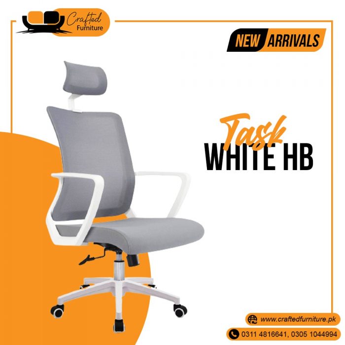 Crafted Furniture Task White High Black Executive Chair