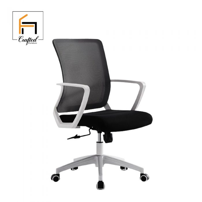 Crafted Furniture Task White Mid Back Manager Chair
