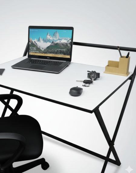 Computer Laptop PC Study Table Folding White - Image 3